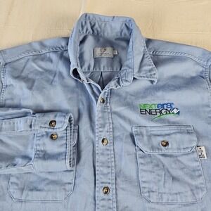 Tyndale FR Men's XL‎ Blue Button Up Work Shirt  9CAL HRC2 NFPA 2112 Made In USA